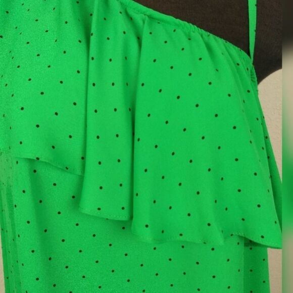Torrid Polka Dot Georgette One Shoulder Top Size 1 - Picture 7 of 10